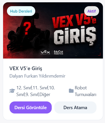 EducatHUB ders kartı: VEX V5’e Giriş